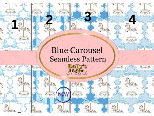 Blue Carousel Wrapping  paper
