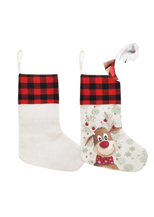 Sublimation Plaid Christmas Stocking