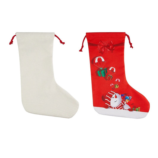 Sublimation Christmas Stocking with Red Drawstring