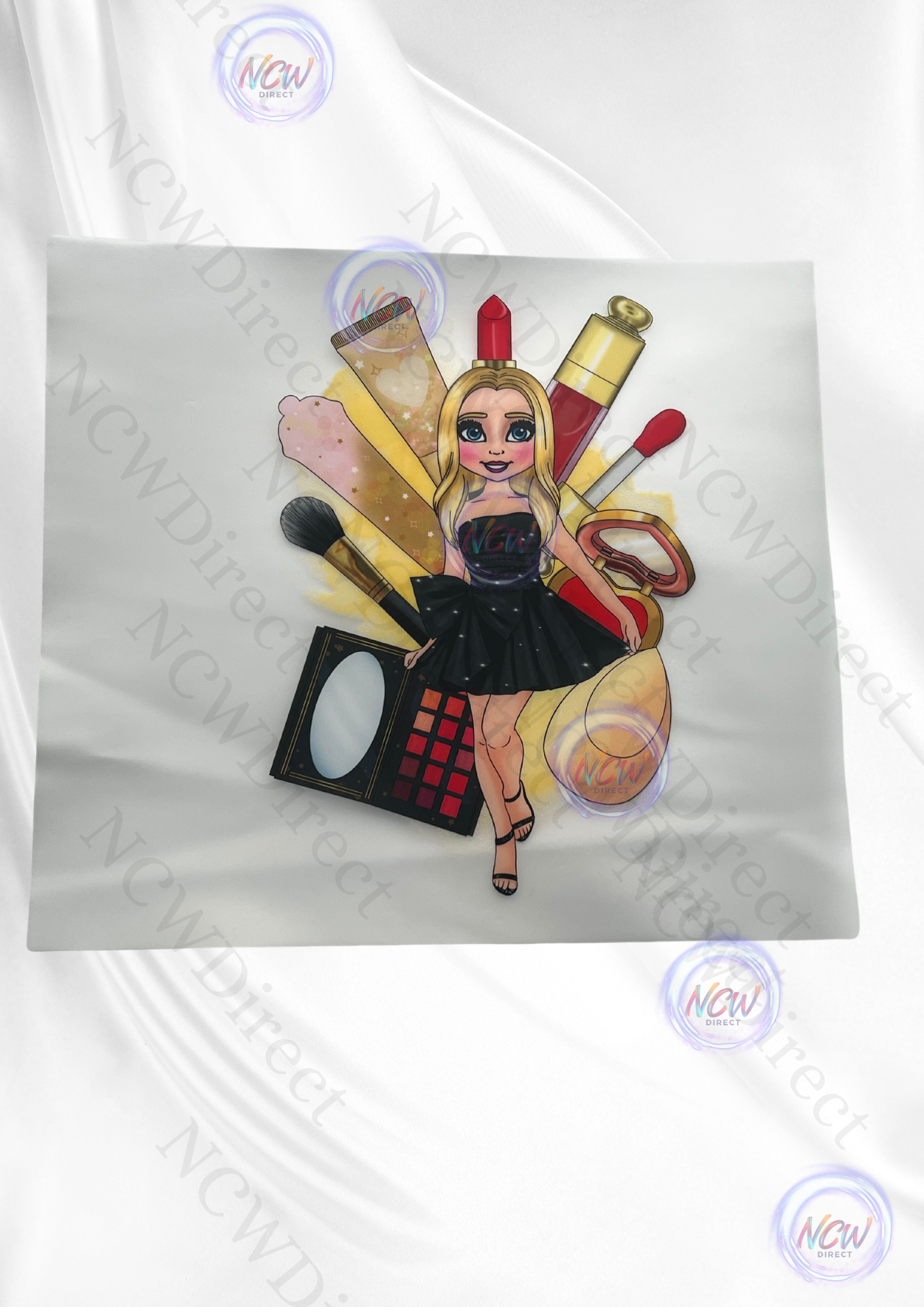 A3 Black,Red and Gold Makeup Doll DTF 2