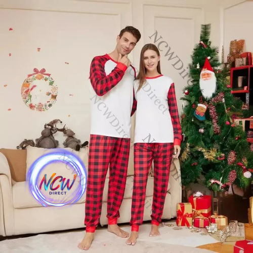 Plaid Sublimation Christmas Pyjamas Adult