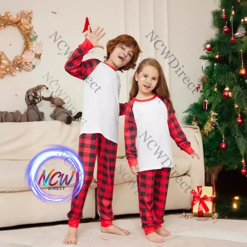 Plaid Sublimation Christmas Pyjamas Kids