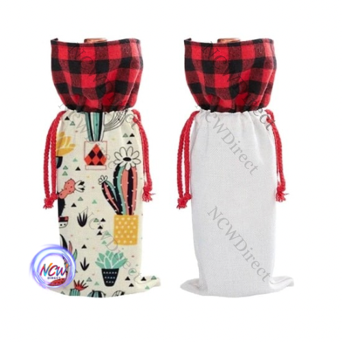 Plaid Sublimation wine Bag