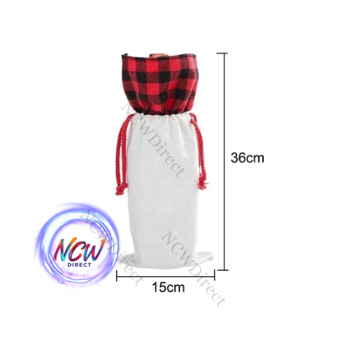 Plaid Sublimation wine Bag