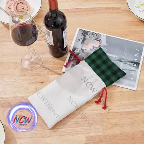 Plaid Sublimation wine Bag