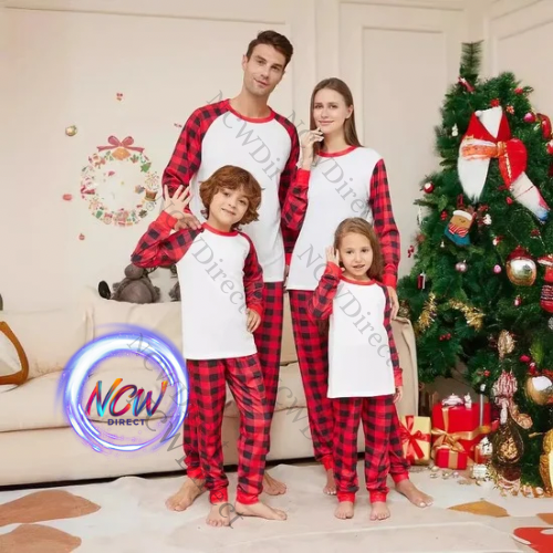 Plaid Sublimation Christmas Pyjamas Adult