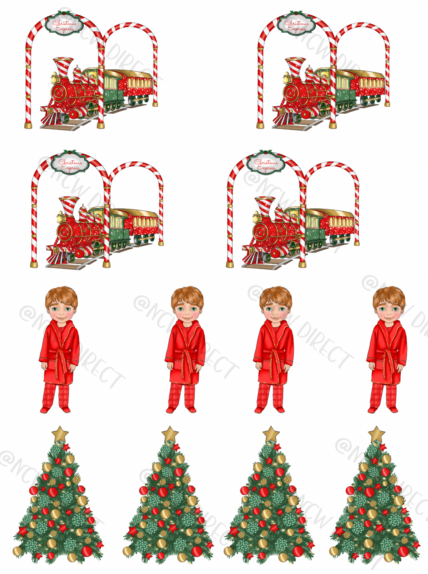 Christmas Express Boy Red UVDTF