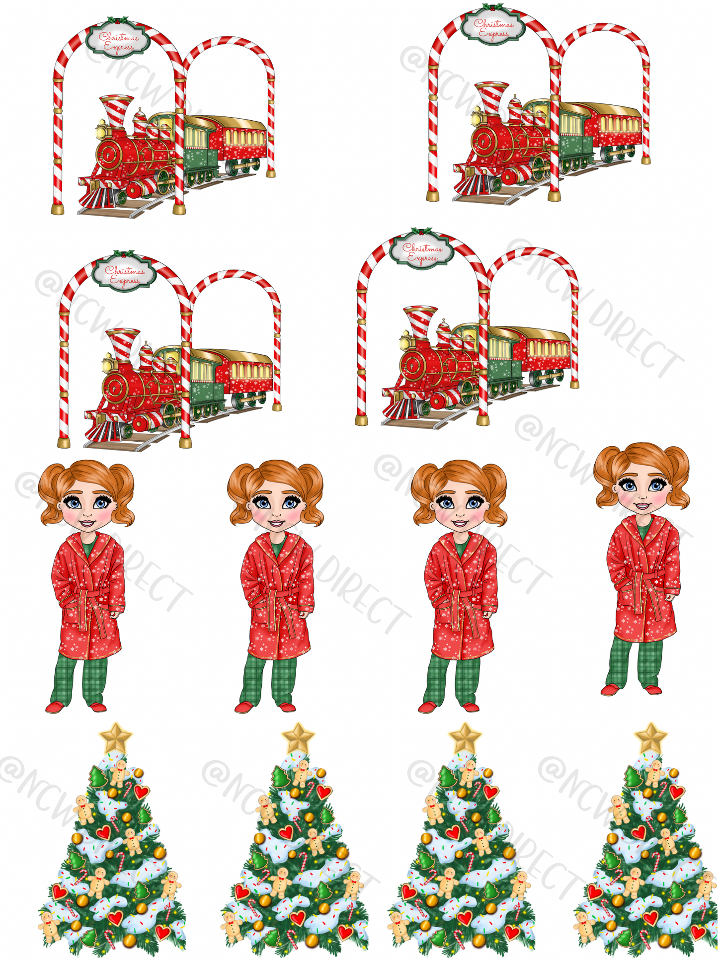 Christmas Express Girl Red UVDTF