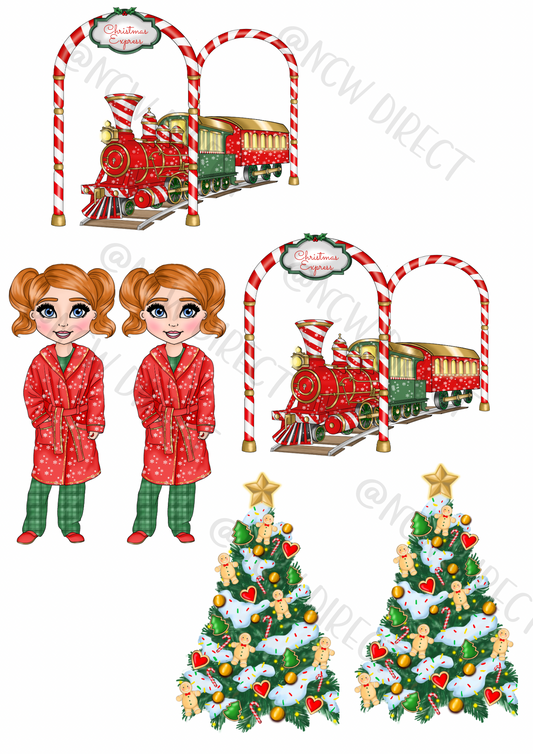 Christmas Express Girl Red UVDTF