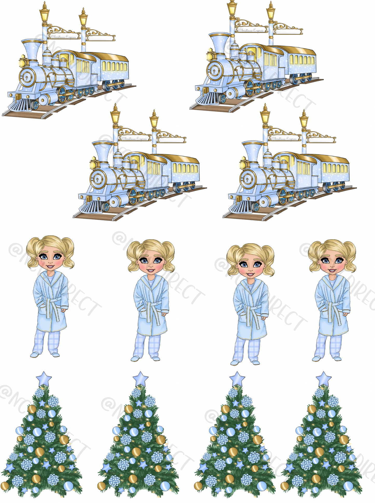 Christmas Express Girl Blue UVDTF