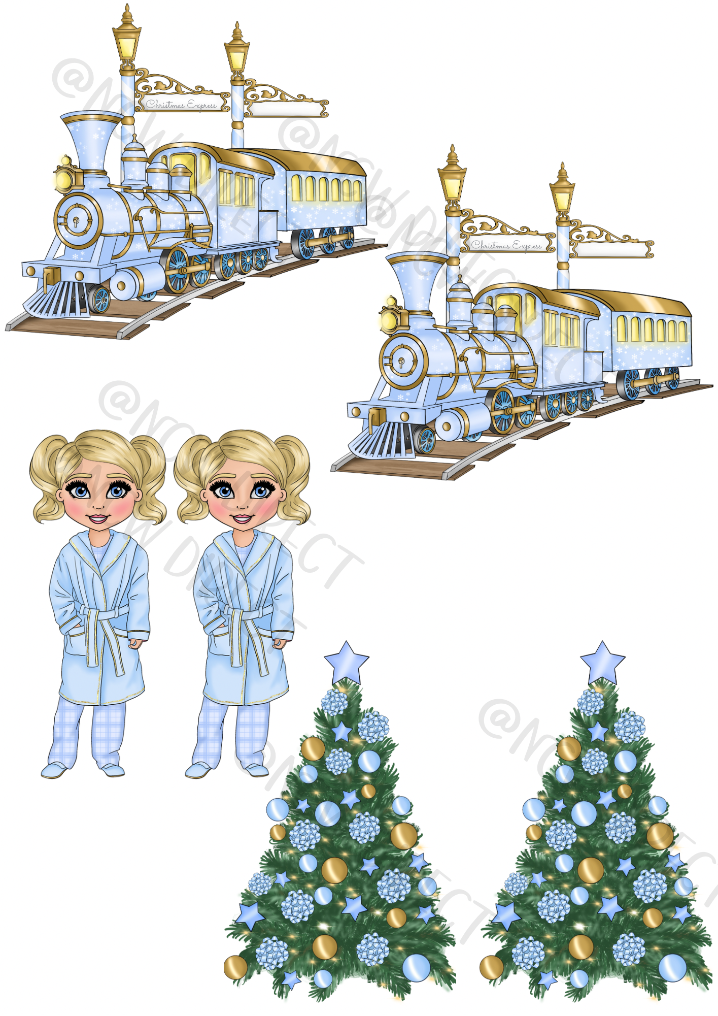 Christmas Express Girl Blue UVDTF