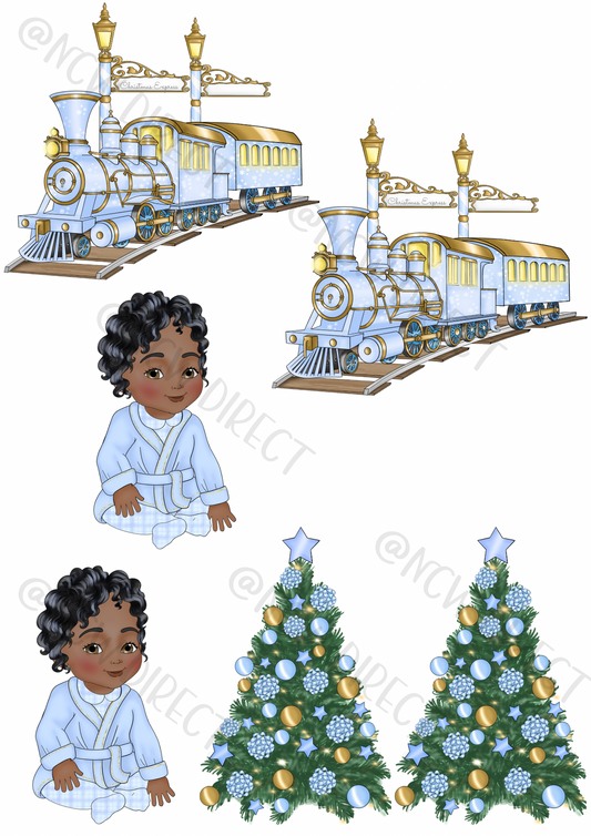 Christmas Express Baby Girl Blue UVDTF