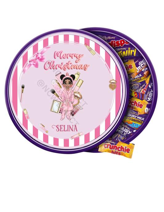 Chocolate Tub Sticker Make up Girl