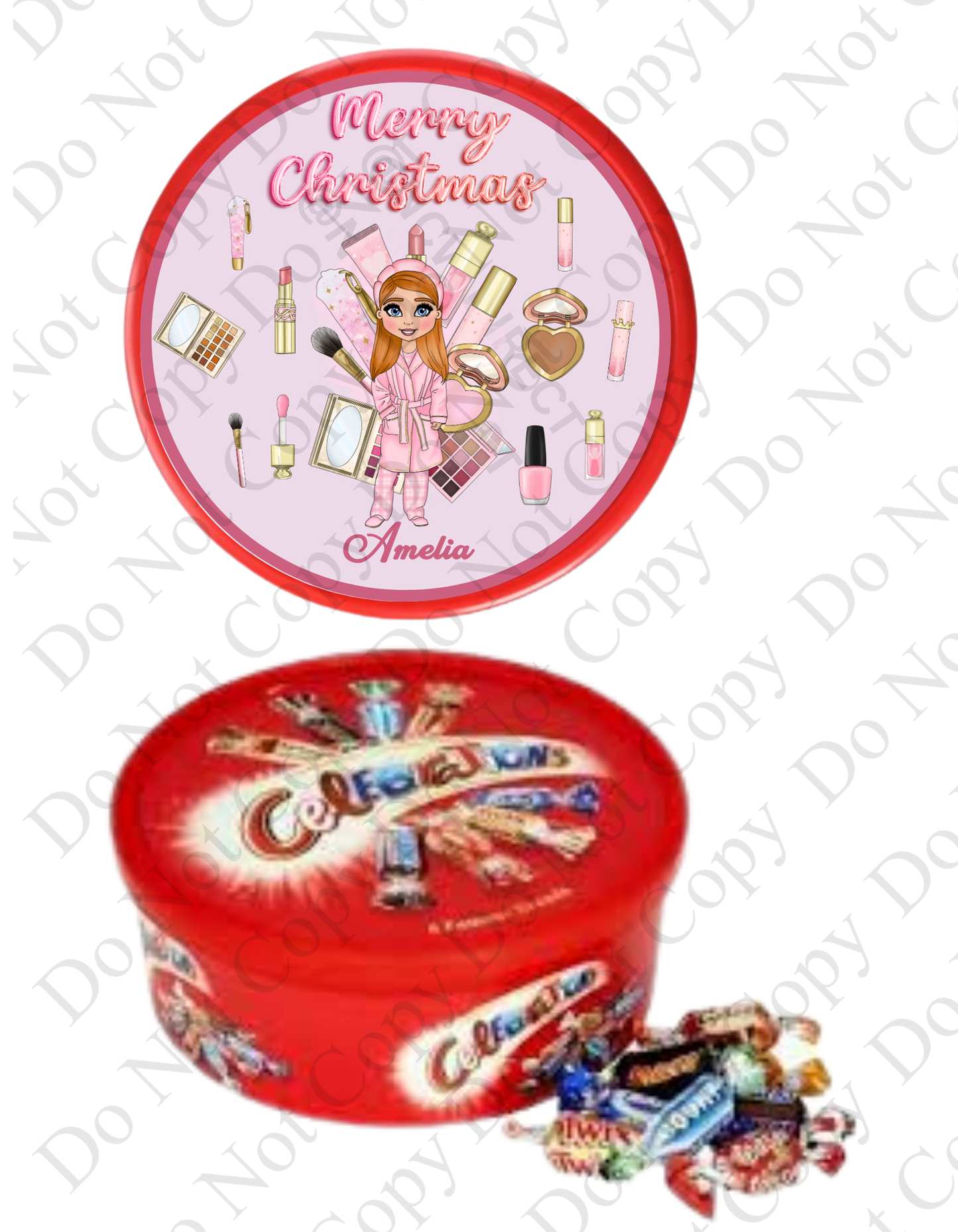 Chocolate Tub Sticker Make up Girl 2