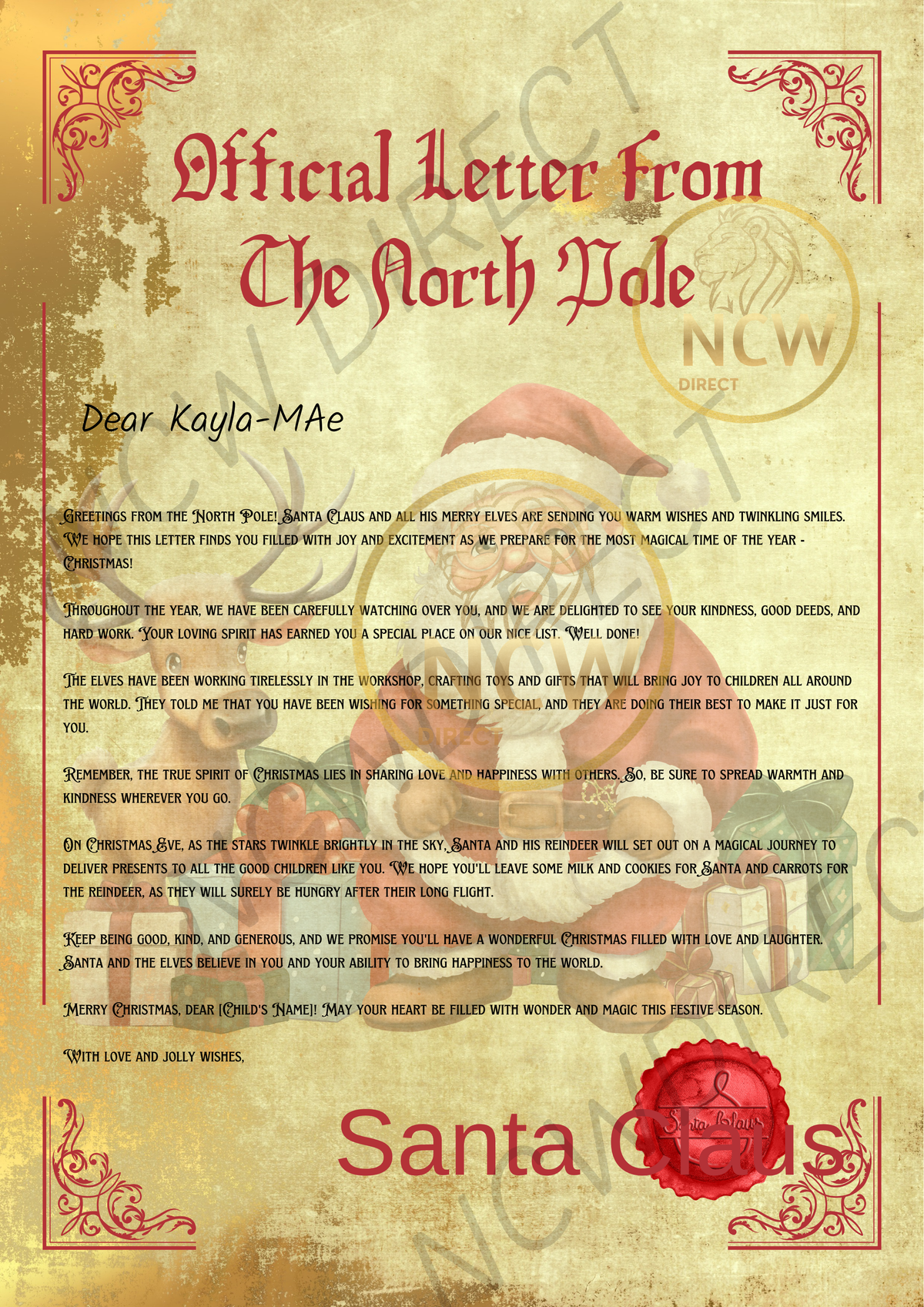 Official Documents for Santa Canva Editable Template
