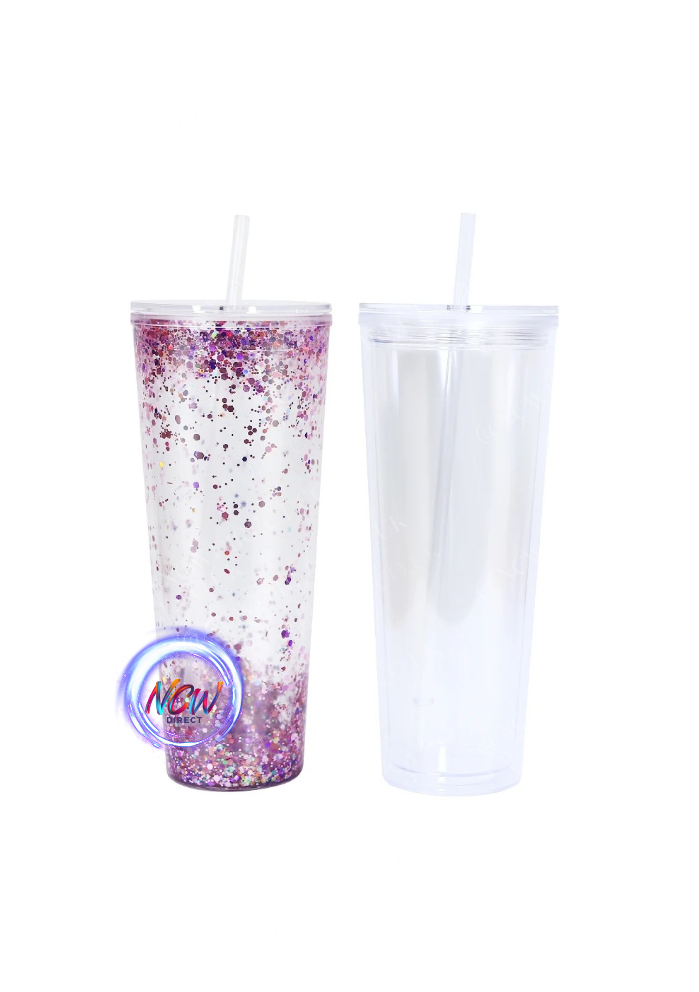 Double Wall Clear Insulated Pre Drilled Tumbler - 24oz