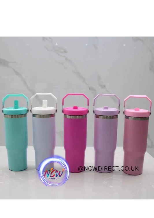 30oz Flip Straw Sublimation Tumblers