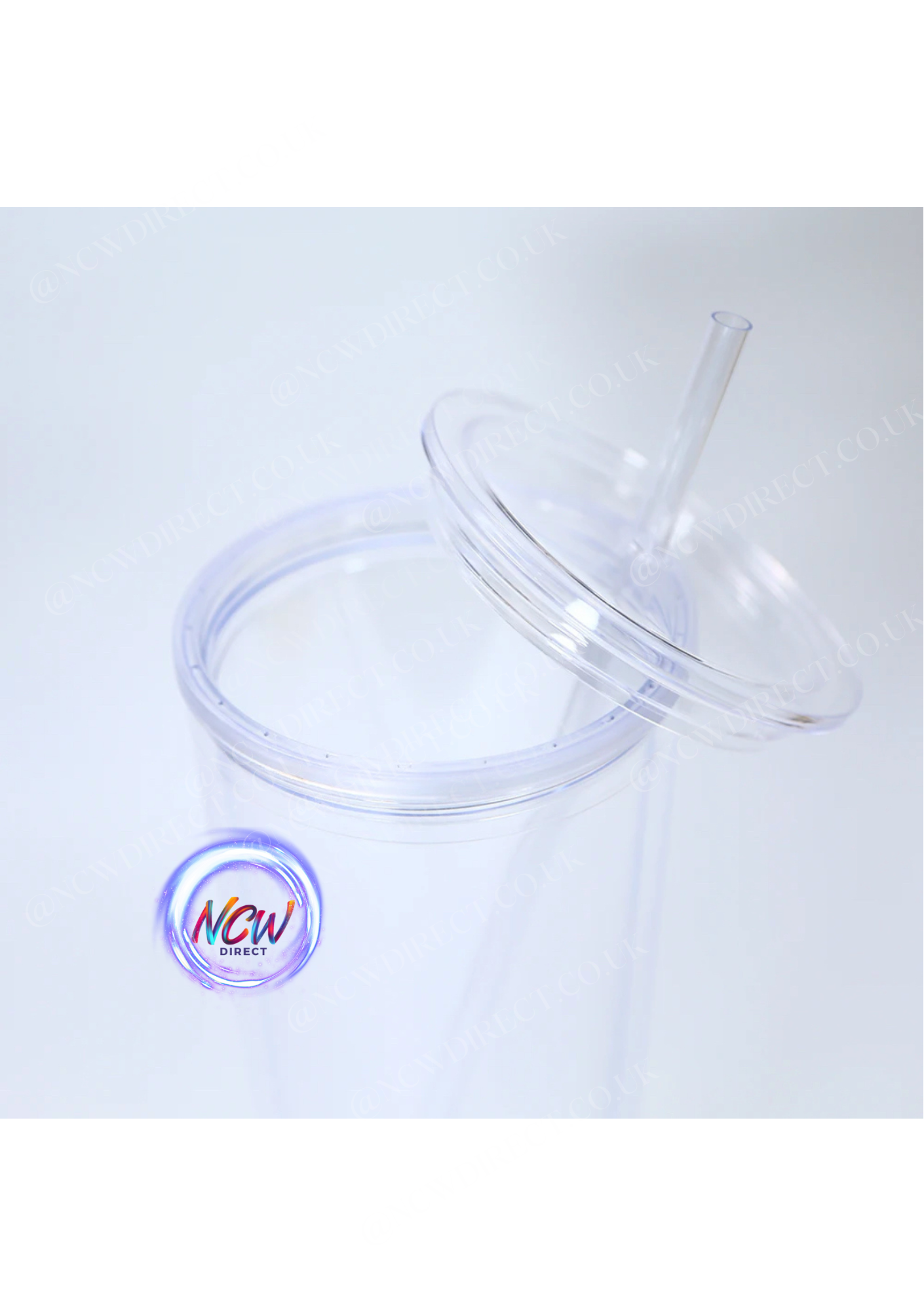 Double Wall Clear Insulated Pre Drilled Tumbler - 24oz