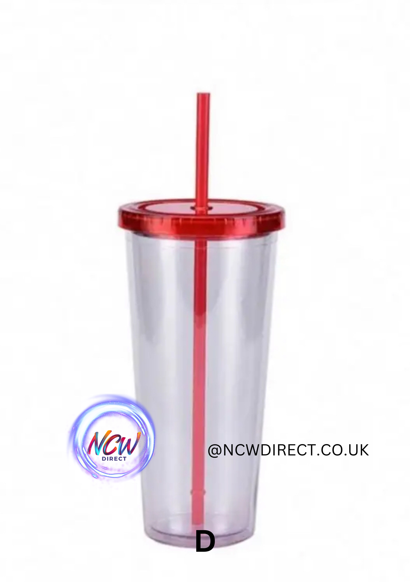 16oz Acrylic Double Wall Tumbler with Straw