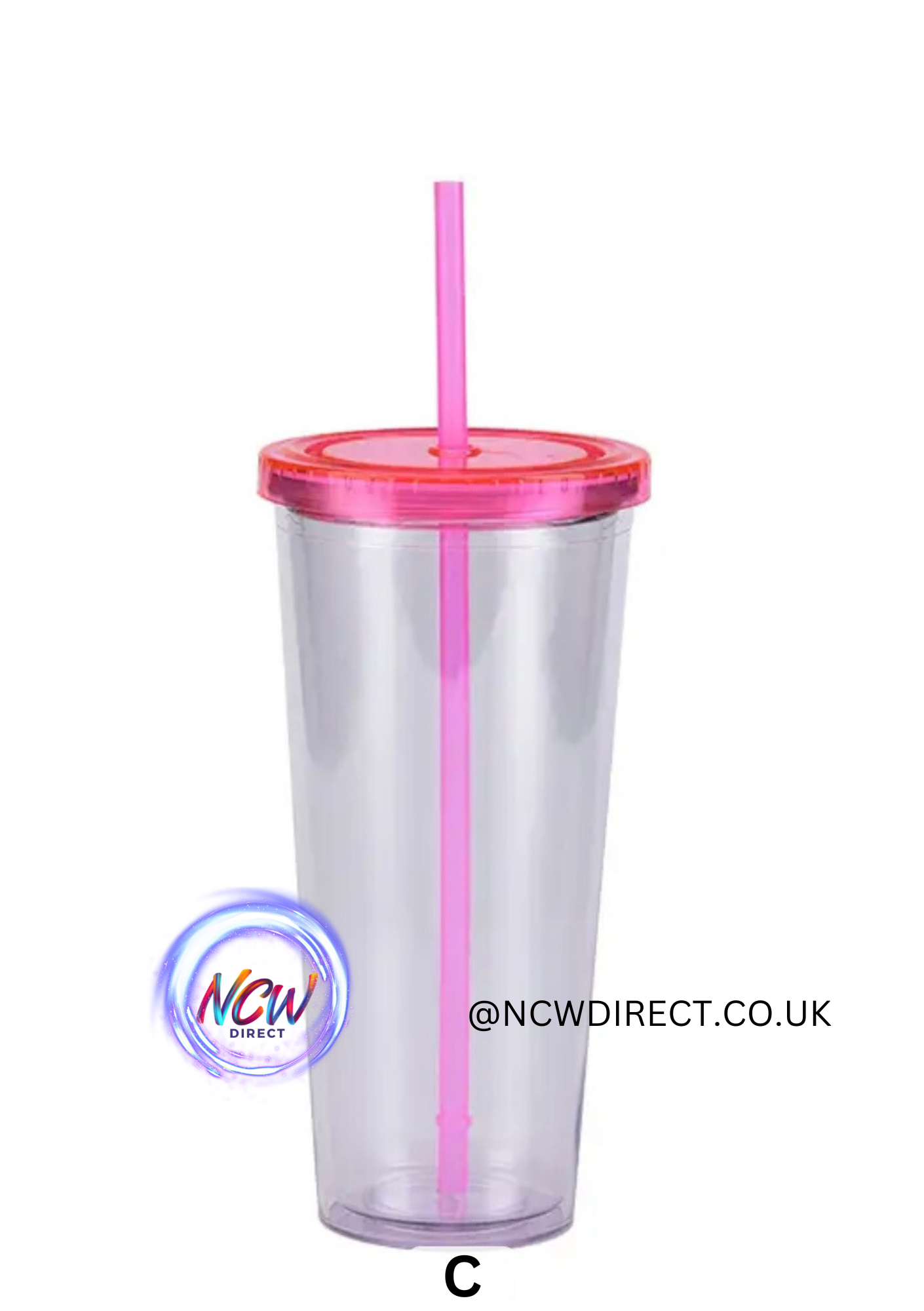 24oz Acrylic Double Wall Tumbler with Straw