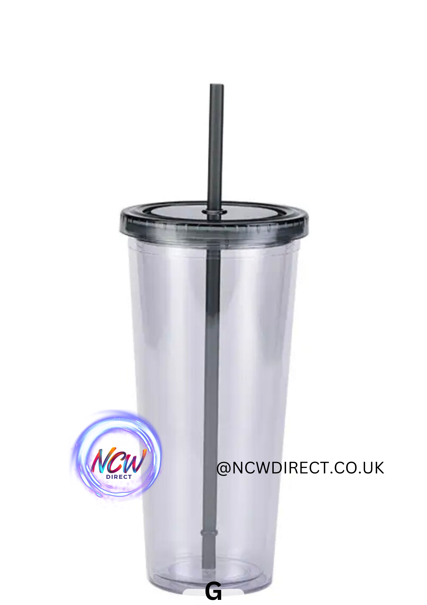 16oz Acrylic Double Wall Tumbler with Straw