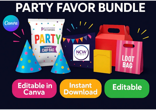 PARTY  FAVOUR BOXES 1 CANVA TEMPLATE